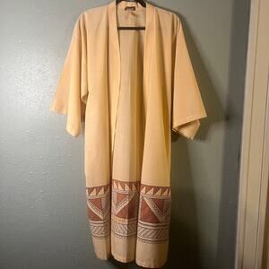 Argo Robe Kimono Unisex with tribal Pattern sz Small "The Regent of Fiji' onback